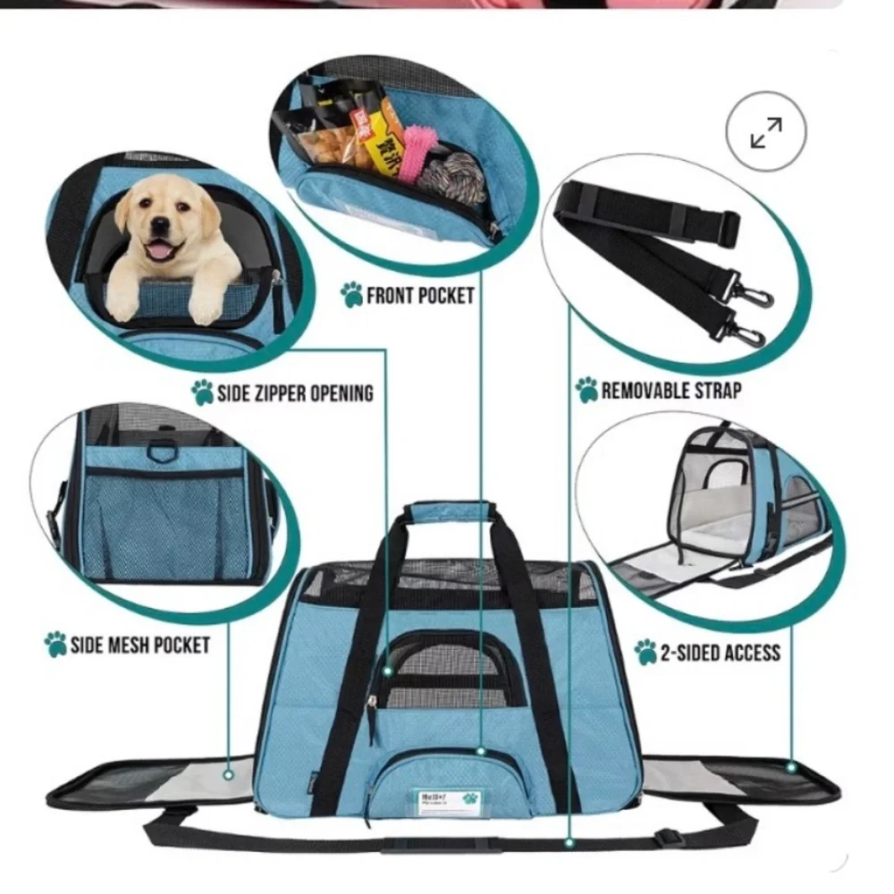 PetAmi Airline Approved Ventilated Pet Carrier + 50+ Training Pads